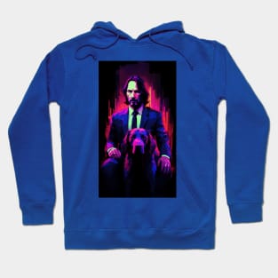 john wick neon poster Hoodie